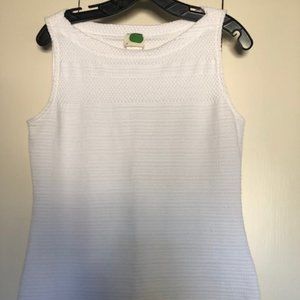 Anthropologie White Textured Sleeveless Knit Top